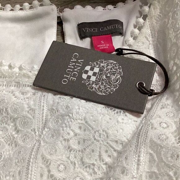 New. Vince Camuto stretch white floral eyelet top. Small. Retails $99 - Picture 12 of 13